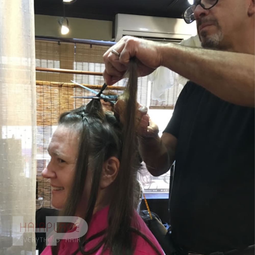 Halo Wig Step 1 - Cut Hair Halo Wig Step 1 - Cut Hair