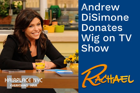 Andrew DiSimone Donates Wig on Rachel Ray Show